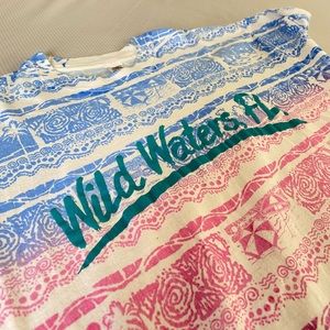 Vintage 90s All Over Print T-Shirt Wild Waters FL Single Stitch XXL USA Tag